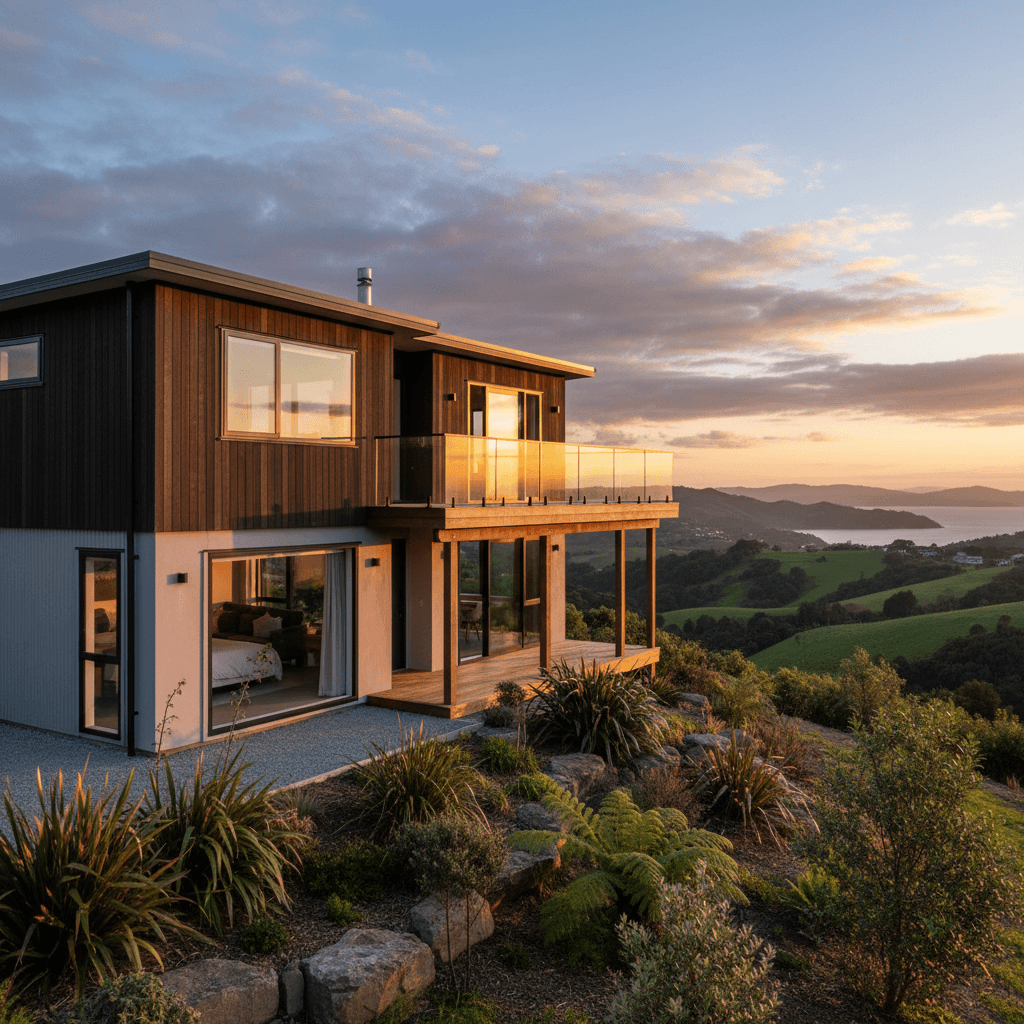 Two storey new build home in Wellington with modern design