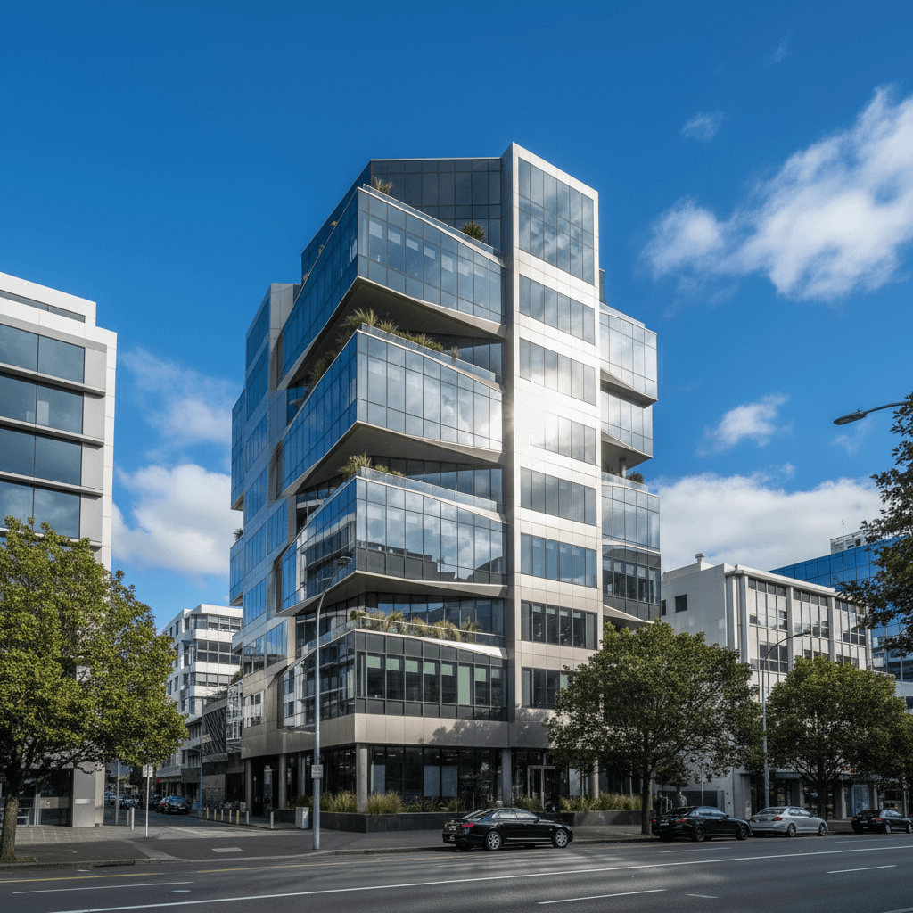 Modern commercial building in Wellington New Zealand