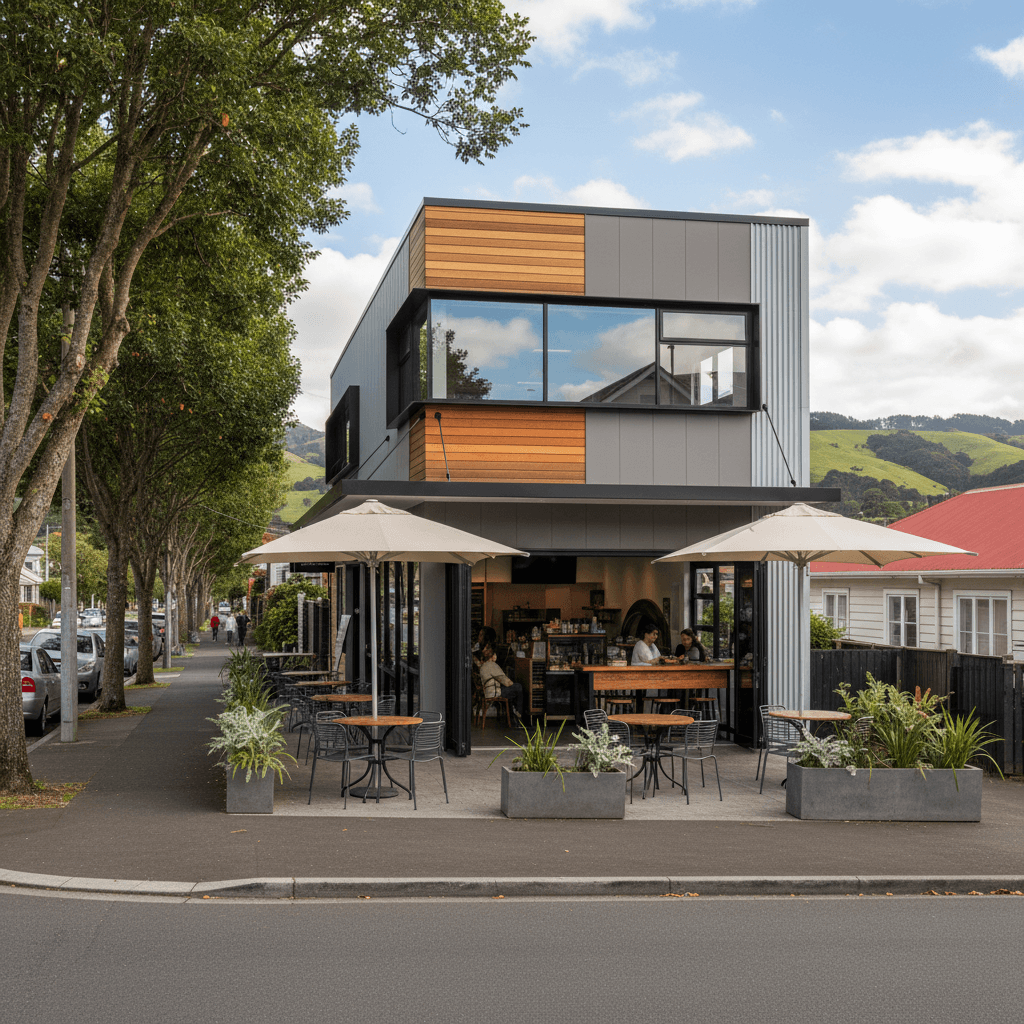 Light commercial mixed-use building in Wellington New Zealand