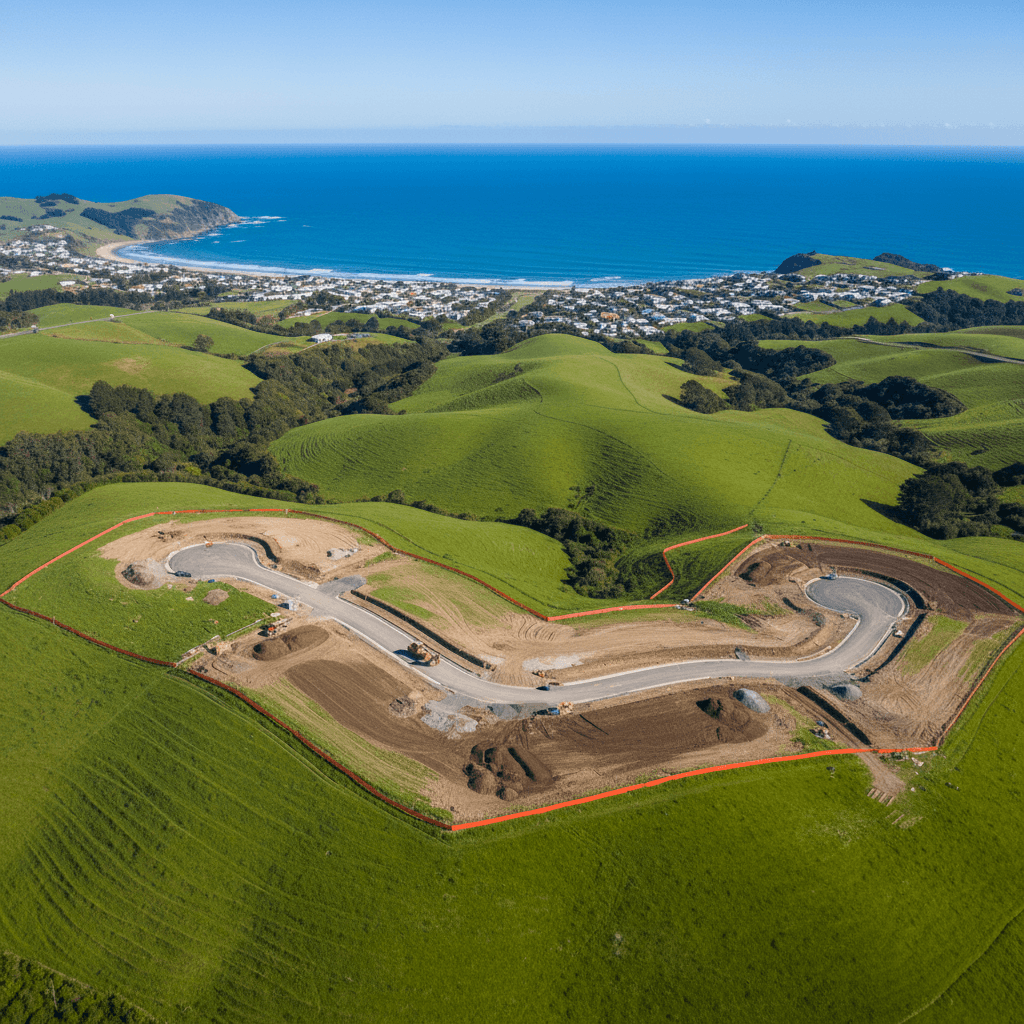 New residential subdivision development on hills near Plimmerton Wellington