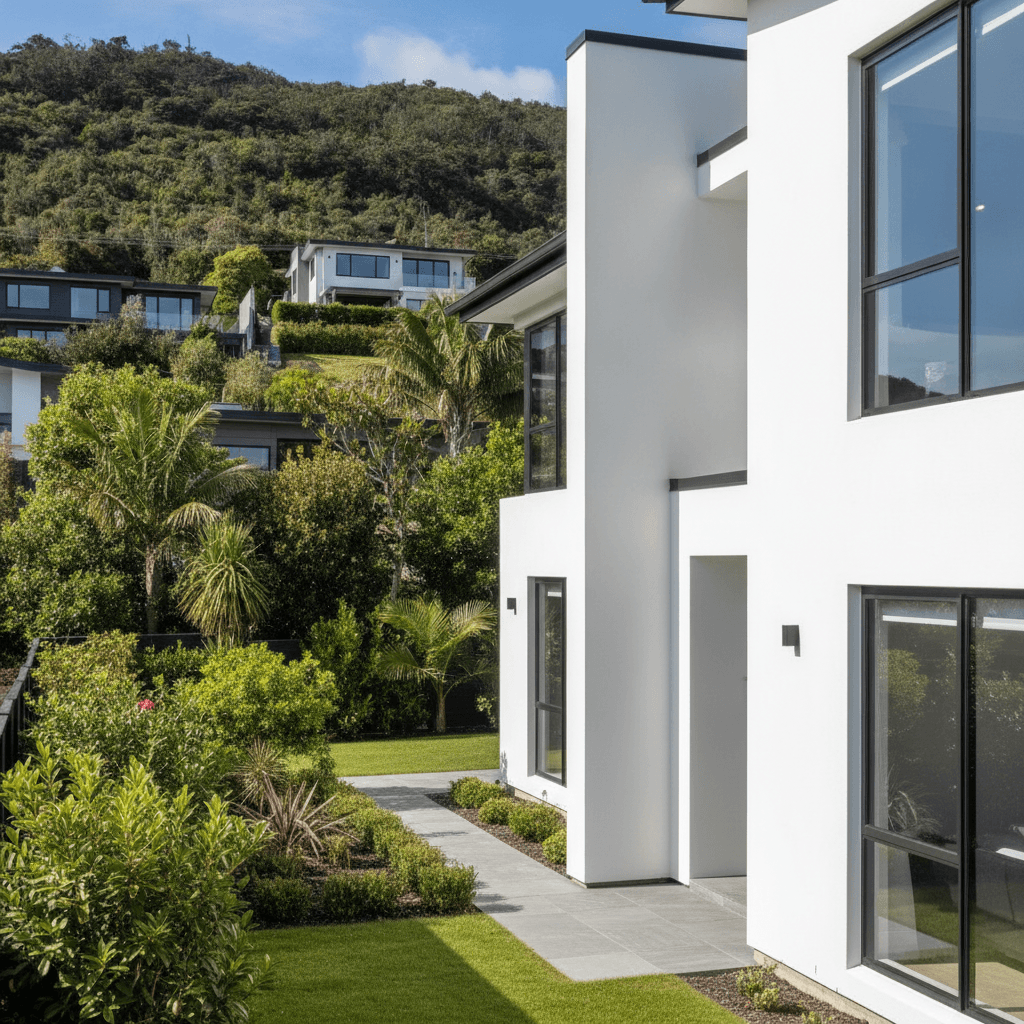 Wellington home with Rockcote monolithic plaster cladding exterior